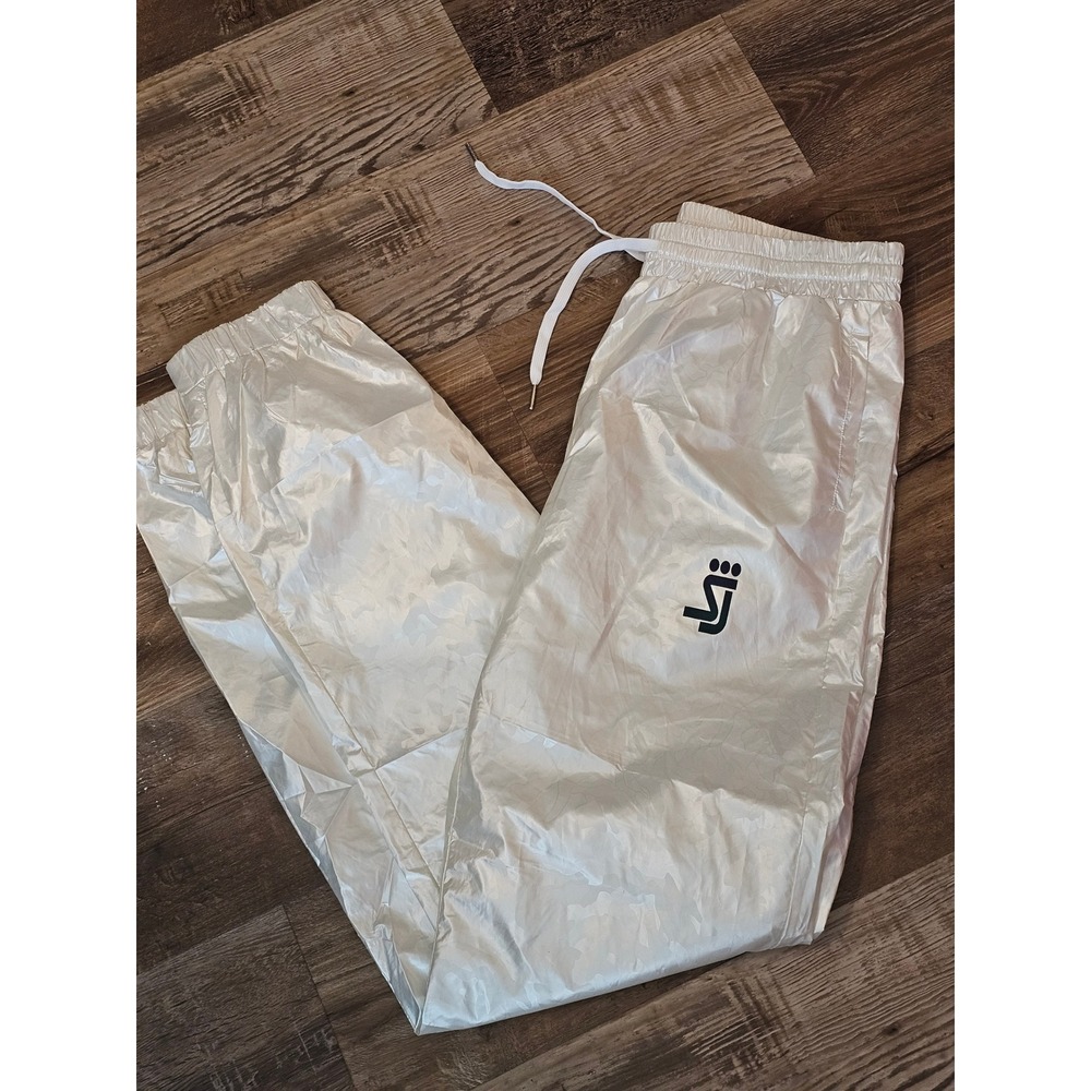 Shane Justin White Metallic Camo Joggers Track Pants SJ Logo XL